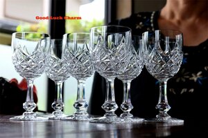 BACCARAT COLBERT コルベール 6本 オールド バカラ クリスタルグラス ビンテージワイングラス フランス アンティーク 硝子器 ガラス