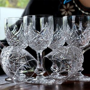 BACCARAT COLBERT コルベール 6本 オールド バカラ クリスタルグラス ビンテージワイングラス フランス アンティーク 硝子器 ガラスの画像8