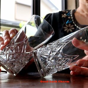 BACCARAT COLBERT コルベール 2本 14cm オールド バカラ クリスタルグラス ハイボールグラス タンブラー ウイスキー ロックグラスの画像6