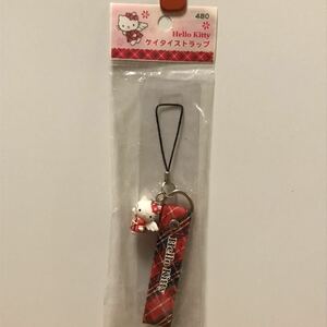 現状品 2002年 エンジェルキティ マスコット チャーム ストラップ ハローキティ タータンチェック 天使 Hello kitty サンリオ キーホルダー