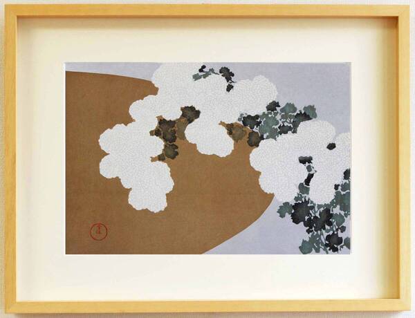 真作保証 額装 神坂雪佳 木版画 #17 ももよ草 Momoyokusa 初版 明治 自宅に届いて直ぐに飾れる光悦光琳派の巨匠の作品を是非!!