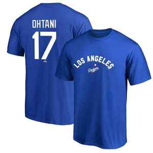 BI66)Fanatics Losangeles Dodgers Shohei Ohtani 17　プリント Tシャツ半袖/BLUE/L/日本サイズ