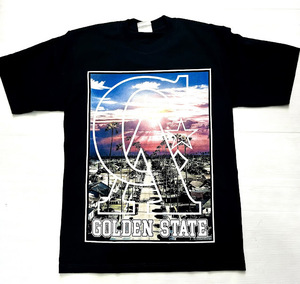 BI53)PRO TEAM CA GOLDEN STATEプリント Tシャツ半袖/BLACK/LA/HIPHOP/L/大きいサイズ