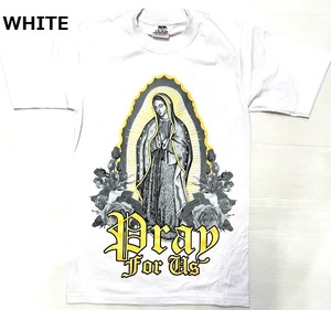 BI45)PRO TEAM マリア様 プリント Tシャツ半袖/WHITE/LA/HIPHOP/L/USサイズ/大きいサイズ