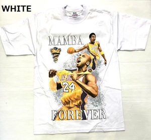 BI57)PRO TEAM MAMBA FOREVER コービーブライアント プリント Tシャツ半袖/WHITE/LA/HIPHOP/3XL/大きいサイズ