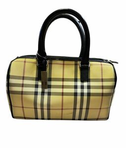 BURBERRY Burberry noba проверка кожа ручная сумочка Mini Boston Mini сумка Mini сумка "Boston bag" 