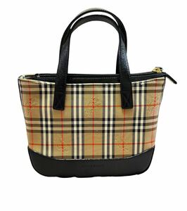 BURBERRY バーバリー ノバチェック キャンバス レザー ハンドバッグ ミニバック