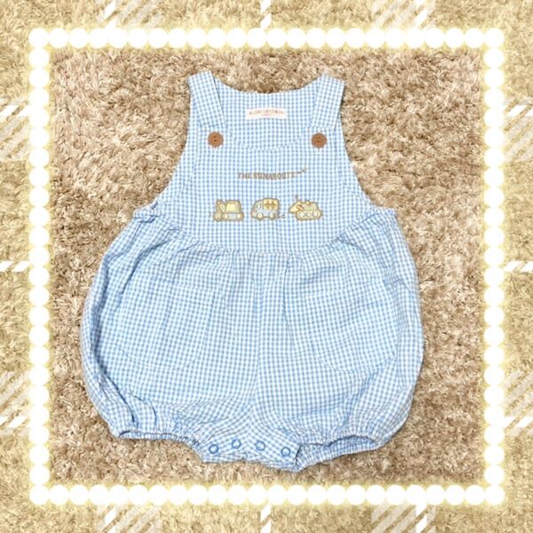新品未使用 ザラナバウツ 95 ロンパース サンリオ 夏物 レトロ レア 男の子 女の子 ファンシー パステルカラー ベビー服 車