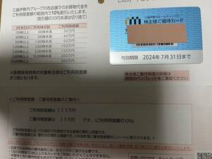 三越伊勢丹　株主優待カード　2００万円限度額　　送料無料