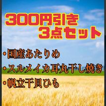 3点セット 国産あたりめ/スルメイカの耳丸干し焼き/帆立干貝ひも_画像1