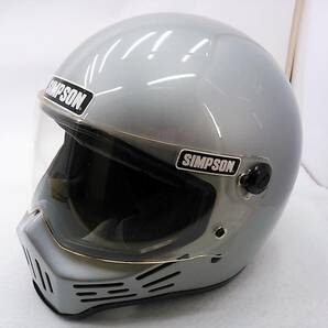 【送料無料】外装良品 国内正規品 SIMPSON シンプソン M30 シルバー 57cm フルフェイスヘルメットの画像1