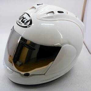 【送料無料】使用極わずか 美品 Arai アライ RX-7 RR5 グラスホワイト Mサイズ ミラーシールド付き フルフェイスヘルメットの画像2