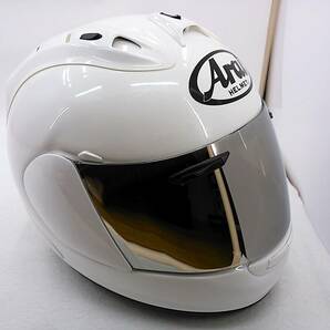 【送料無料】使用極わずか 美品 Arai アライ RX-7 RR5 グラスホワイト Mサイズ ミラーシールド付き フルフェイスヘルメットの画像7