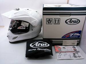 【送料無料】試着程度 美品 Arai アライ TOUR-CROSS 3 ツアークロス3 グラスホワイト XLサイズ 元箱付き オフロードヘルメット