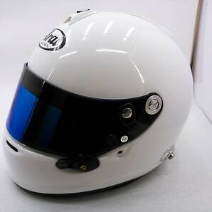 【送料無料】美品 Arai アライ GP-6S 8859 ホワイト Mサイズ スモークミラーシールド＆HANSアンカー＆元箱付き 4輪用 カート ヘルメットの画像2