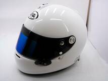 【送料無料】美品 Arai アライ GP-6S 8859 ホワイト Mサイズ スモークミラーシールド＆HANSアンカー＆元箱付き 4輪用 カート ヘルメット_画像2