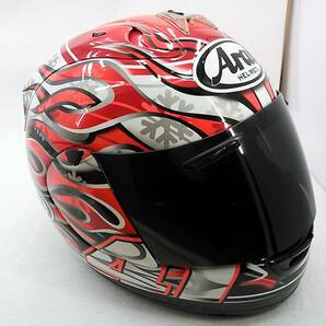 【送料無料】Arai アライ RX-7 RR4 HAGA ハガ Lサイズ スモークシールド付き 芳賀紀行 フルフェイスヘルメットの画像6