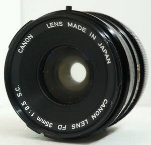 ~実写確認済~ ☆実用品・人気の単焦点レンズ☆　キャノンFDマウント用 CANON LENS FD 35mm F3.5 S.C (I0384)