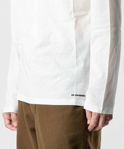 ジルサンダープラス JIL SANDER+ J47GC0013 J45031 長袖Tシャツ ロゴ Uネック ロンT メンズ ホワイト 白 【XLサイズ】_画像2