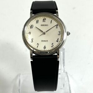 ☆1円スタート☆ SEIKO DOLCE 白文字盤 メンズ 腕時計 セイコー ヴィンテージ セイコードルチェ 現状不動品 SS RKの画像3