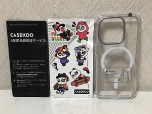 604i1513 CASEKOO iPhone 15 Pro 用 クリア Lens Stand ケース 黄変防止 Magsafe対応 耐衝撃 傷防止背面 米軍MIL規格 滑り止め