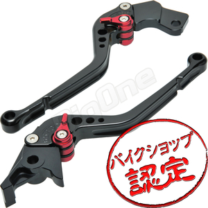 ビレットレバーセット Rタイプ 黒/赤 SV400 ボルティー250-１初期 グース250 GSX400S刀 BANDIT400-2/V ア