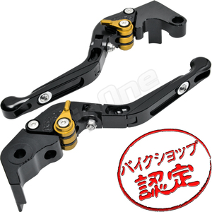 BigOne 可倒 YZF-R1 RN22 RN23N RN24J YZFR1 ビレット ブレーキ クラッチ レバー 黒/金 ブラック ゴールド