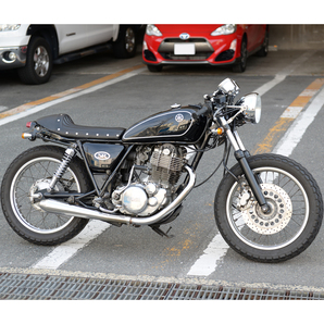 BigOne 専用設計 cafe SR400 SR500 シート カフェ レーサー シングル タックロール 2H6 1JR RH01J 2J2 1JN 茶/黒 ブラウン ブラックの画像10