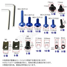 BigOne アルミ ボルト 5mm 6mm M5 M6 ウェルナット クリップナット ナイロン ワッシャー カラー アルマイト ナンバー カウル 青 ブルー_画像8