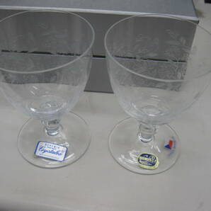 未使用中古 BOHEMIA WINE GLASS ペア 2客 チェコ *36470 の画像3