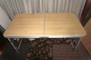 コーナン アルミフォールディングテーブル 120×60×55/65/70cm 3段階 折りたたみ アウトドア キャンプ