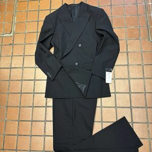 《新品》夏物 礼服 ダブル4Bスーツ サイズ A5 2タック アジャスター ブラック フォーマル 冠婚葬祭 メッシュ裏地 NIKKE 上質な日本毛織