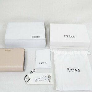 ○ 未使用保管品 Furla フルラ 二つ折り財布 レディース 財布 ミニ財布 シンプル コンパクト財布 PCY0UNO B30000 箱付きの画像1