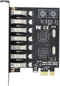 CYカード7ポートPCI-EからUSB 3.0 HUB PCI Express拡張アダプタ、マザーボード5 Gbps用