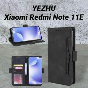 YEZHU For Xiaomi Redmi note 11E手帳型 PUレザー ブラック
