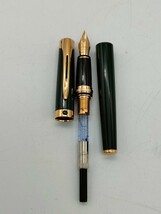 1円〜 WATERMAN ウォーターマン 万年筆 ペン先 18K 750 筆記用具 文房具 グリーンカラー×ゴールドカラー ステーショナリー_画像2