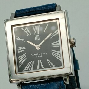 1円〜 GIVENCHY ジバンシー ジバンシィ 腕時計 スクエア ローマン クォーツ シルバー系 シルバーカラー REG.94522798 電池交換済の画像2