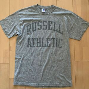 90s【Russell athletic】ラッセル アスレチック プリントTシャツ USA製 グレー Lサイズ 半袖Tシャツ