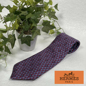 Tie-033：HERMES エルメス ドレス ネクタイ （未使用）