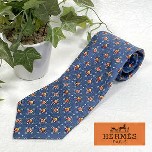 Tie-062：HERMES エルメス ドレス ドレス ネクタイ （未使用）