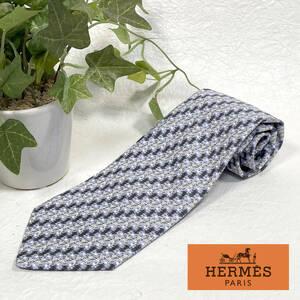 Tie-069：HERMES エルメス ドレス ネクタイ （未使用）