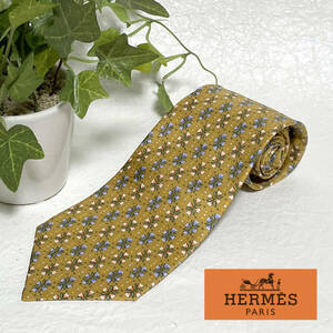 Tie-074：HERMES エルメス ドレス ネクタイ （未使用）