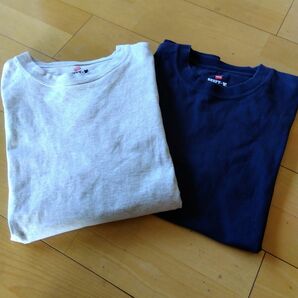 Hanes BEEFY-T Tシャツ GRAY NAVYサイズL