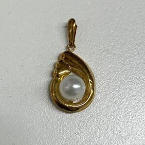 パール ペンダントトップ K18 アクセサリー 宝石 金 ゴールド 真珠 総重量約0.8ｇの画像1