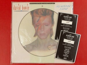 ◇【ピクチャー盤】英 David Bowie/Aladdin Sane/シリアルナンバー入りインサート付き/LP、BOPIC1 #O18YK4