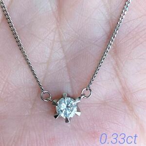 Pt850 1 Зерновое бриллиантовое ожерелье 0,33CT