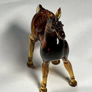 褐色ガラス 馬の置物 ブラウンホース 硝子アンティークの画像4
