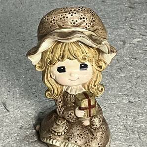 昭和レトロ ■ KK JAPAN 少女人形 貯金箱 陶器製 高17cm ■ 水森亜土 内藤ルネの画像1