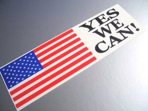▼YES WE CAN ! +アメリカ国旗▼バンパー マグネットステッカー【磁石仕様】 星条旗