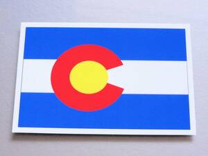 ■USA_コロラド州旗ステッカー Sサイズ 5x7.5cm 2枚セット■アメリカ Colorado Flag sticker デカール 屋外耐候耐水シール アメリカン